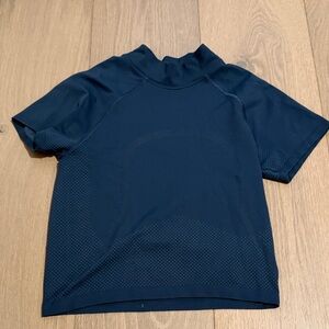 Lululemon Navy Blue Short Sleeve Athletic Top